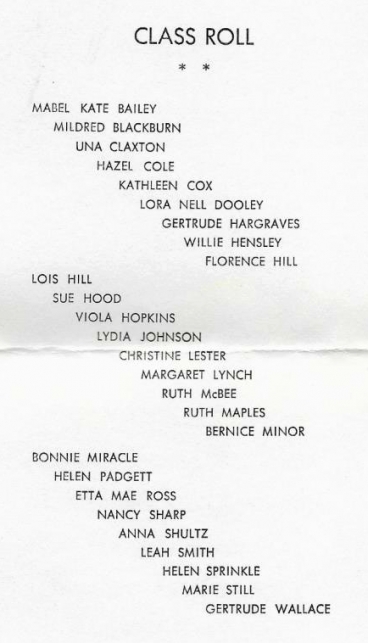 Class of 1942 Graduation Invitation Inside Page