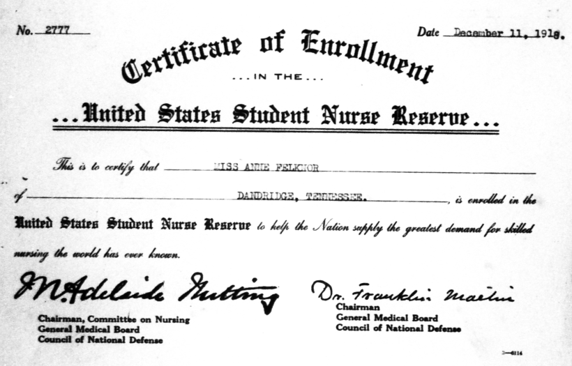 Anne Felknor, Certificate, USSNR